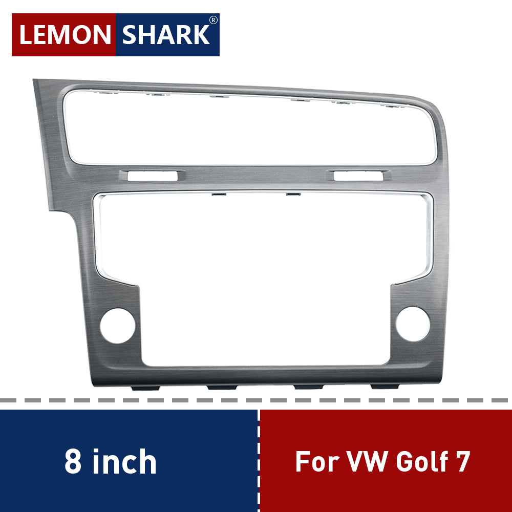 Multimedia Frame For Radio 2 Din 8" Screen Bezel For VW Golf 7 MK7 Trim Interior Plates Panel Decorative Plate Brushed Grey