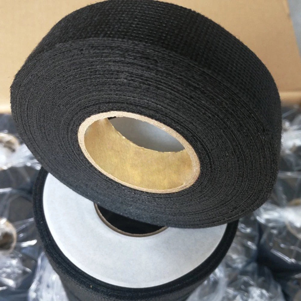 Color Black 1 roll Universal Flannel Fabric Wiring harness Tapes strong adhesive cloth Cloths Tapes for looms cars 1PCS