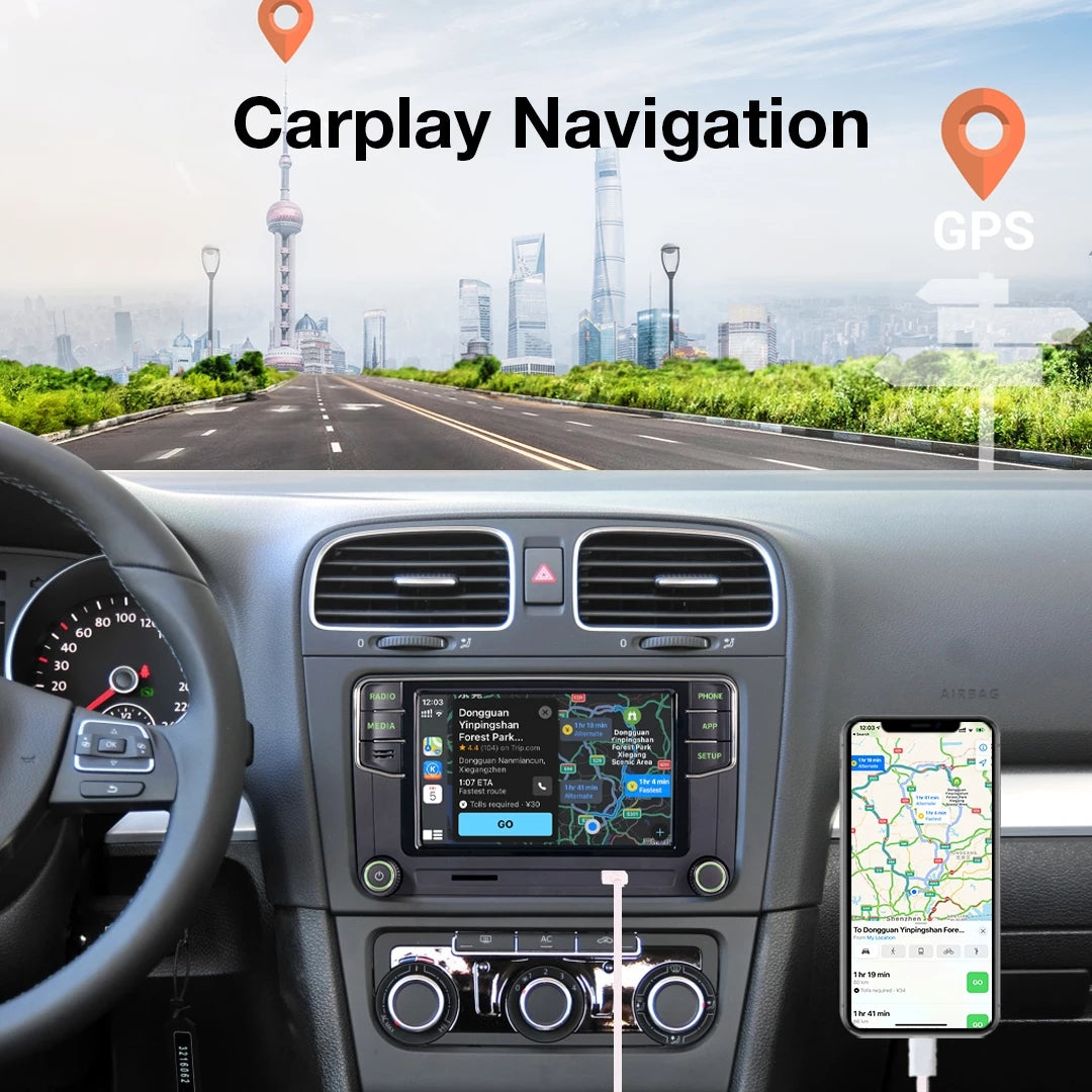 Green Light Noname RCD360 PRO Android Auto Carplay 2 din Green Menu MIB Car Radio New 6RD 035 187B For VW Volkswagen Skoda