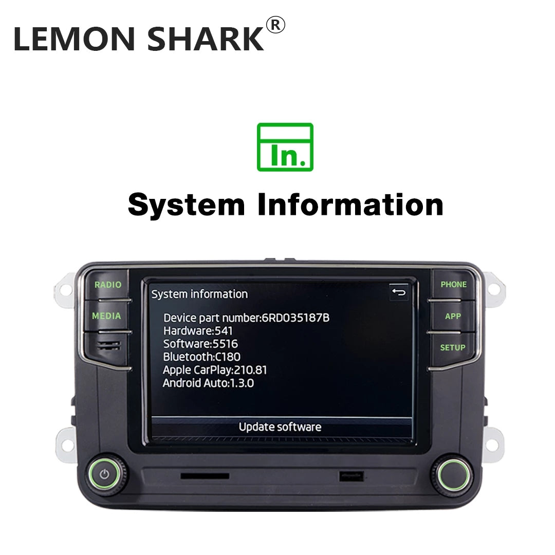 Green Light Noname RCD360 PRO Android Auto Carplay 2 din Green Menu MIB Car Radio New 6RD 035 187B For VW Volkswagen Skoda