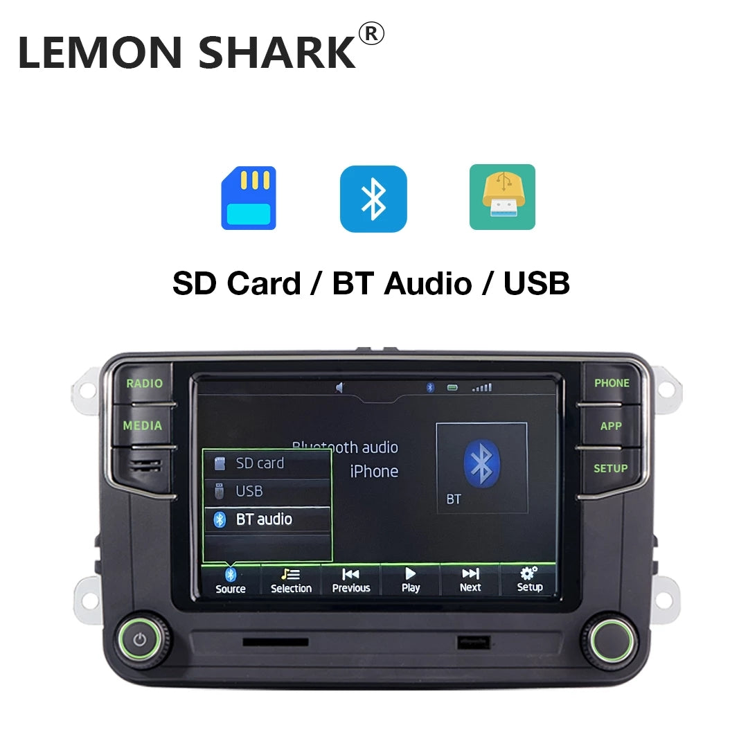 Green Light Noname RCD360 PRO Android Auto Carplay 2 din Green Menu MIB Car Radio New 6RD 035 187B For VW Volkswagen Skoda