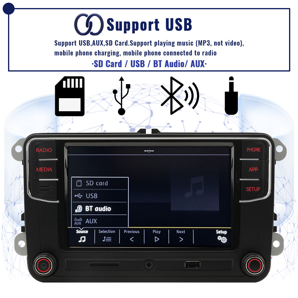 Noname 6RD035187B MIB RCD340G RCD330 Plus Android Auto Carplay Car Radio For VW Golf 5 6 Jetta MK5 MK6 CC Tiguan Passat Polo