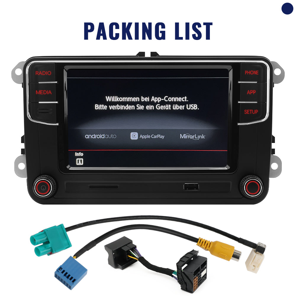 El estéreo de enlace de auriculares de la máquina de radio para vehículos DS rcd360 carplay está disponible para el for Volkswagen Polo Golf mk5 mk6 Passat B6 B7 Jetta EOS bettle después de 2010