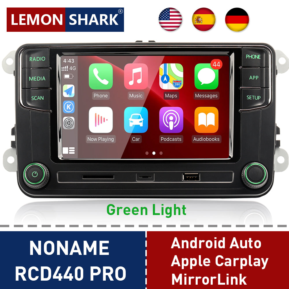 RCD440Pro Green Light Carplay Car Radio Noname MIB 6RD035187B Android Auto Multi-player for VW for SKODA Octavia Fabia Suber B