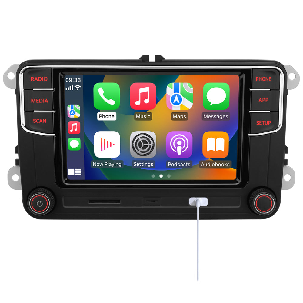 Android auto carplay rcd440 pro 6rd035187b For Volkswagen Polo Passat B6 B7 Golf 5 6 Jetta mk5 6 distancia para ver la radio del coche CC MIB