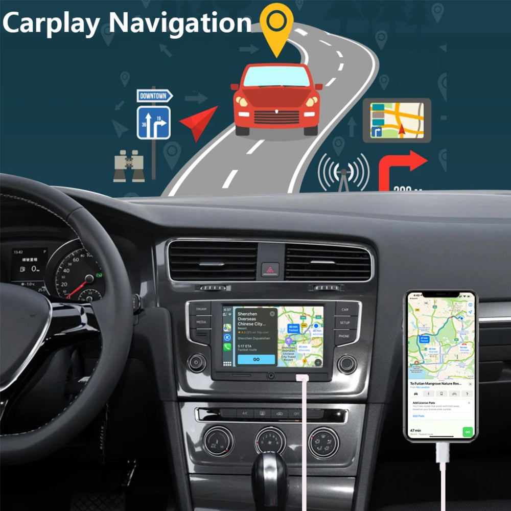 Android Auto Carplay MirrorLink 6.5 " MQB MIB Noname 5GD035280B Car Radio With Extension For VW Golf 7 MK7 VII Passat B8  5GD 035 280 B