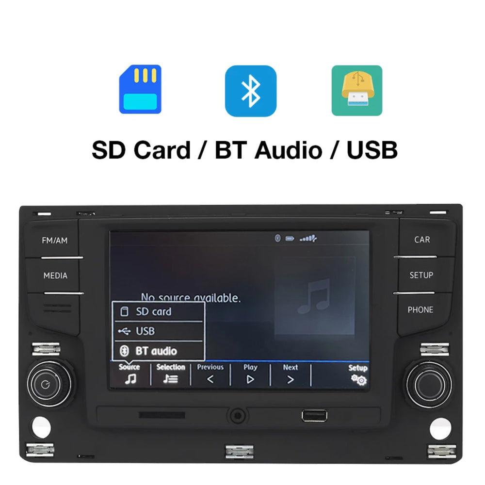 Android Auto Carplay MirrorLink 6.5 " MQB MIB Noname 5GD035280B Car Radio With Extension For VW Golf 7 MK7 VII Passat B8  5GD 035 280 B