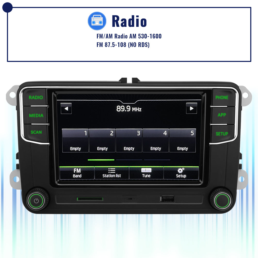 RCD440Pro Green Light Carplay Car Radio Noname MIB 6RD035187B Android Auto Multi-player for VW for SKODA Octavia Fabia Suber B