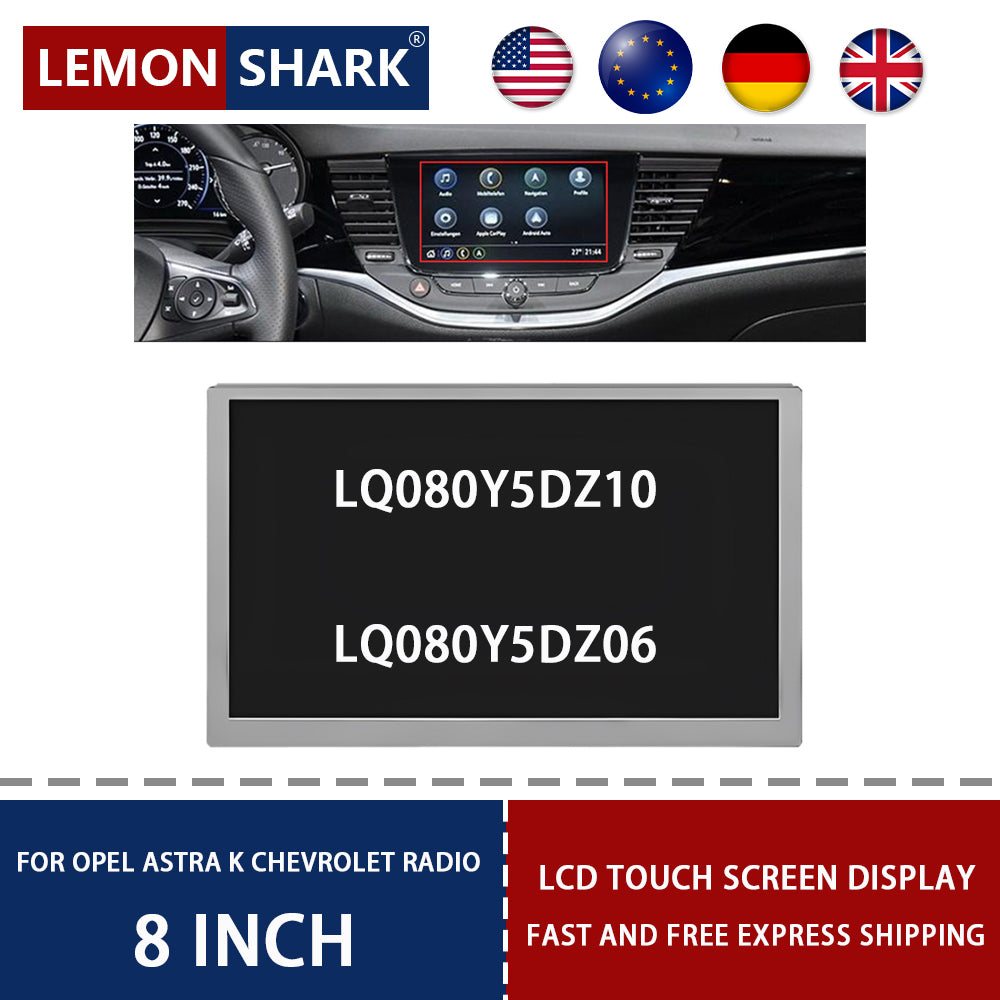 Opel Astra K LQ080Y5DZ10 LQ080Y5DZ06 Original 8 inch Car Radio LCD Screen Display For Car DVD GPS navigation auto Free shipping