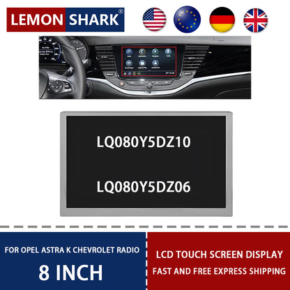 Opel Astra K LQ080Y5DZ10 LQ080Y5DZ06 Original 8 inch Car Radio LCD Screen Display For Car DVD GPS navigation auto Free shipping