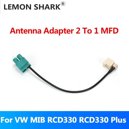 2 To 1 MFD Car Radio FAKRA Antenna Adapter For VW Radio RCN210 RCD330 RCD330 G RCD360