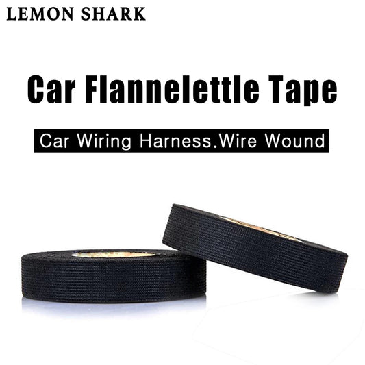 Color Black 1 roll Universal Flannel Fabric Wiring harness Tapes strong adhesive cloth Cloths Tapes for looms cars 1PCS