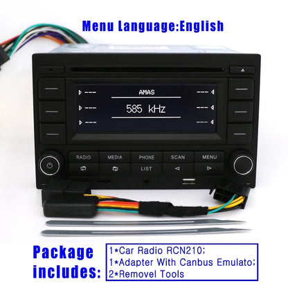 Car Radio Bluetooth RCN210 CD Player USB MP3 AUX 31G 035 185 For VW Polo 9N Golf Jetta MK4 Passat B5 RCN 210