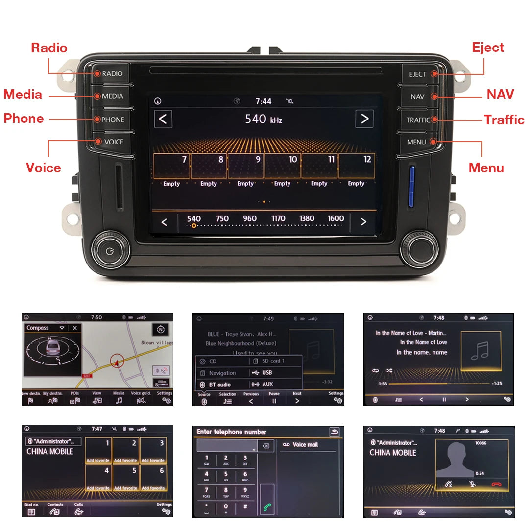 MIB Carplay Car Radio Android Auto 5C0035682G 6.5" Touch Screen OPS Headunit with CD SD for VW Passat Polo CC Tiguan Golf 5 6